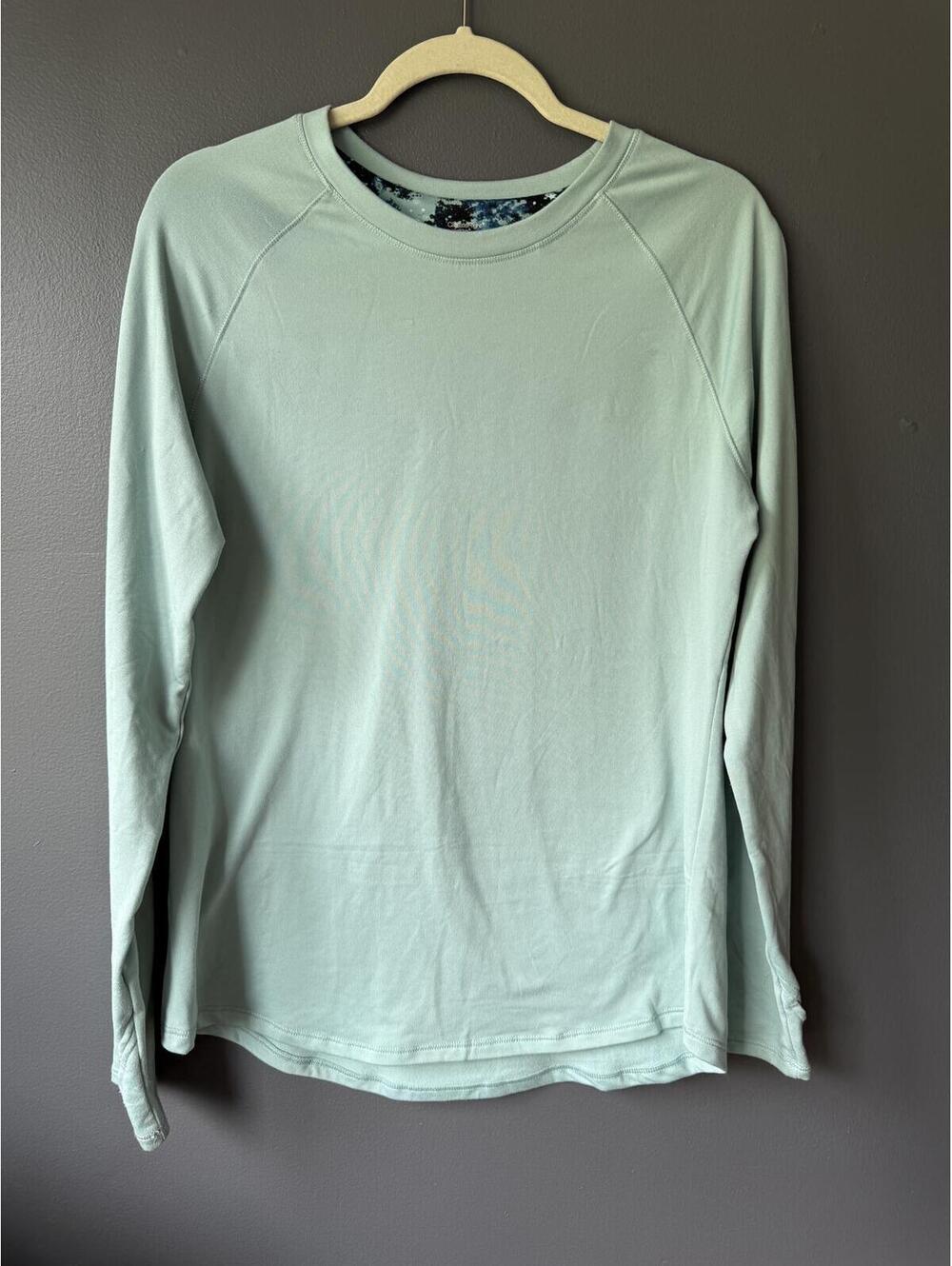 CuddlDuds Mint Green Long Sleeve Crew Neck Top Size Large